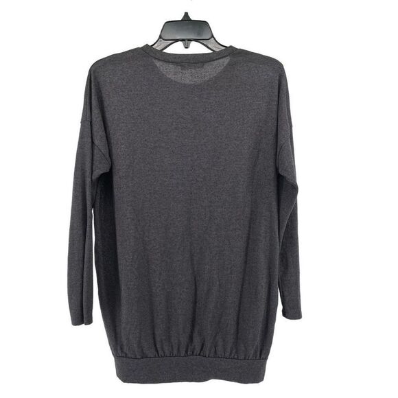Cherish Women’s Charcoal Dolman Long Sleeve Oversized Pocket Tunic Top Small - Picture 6 of 9